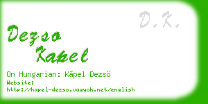 dezso kapel business card