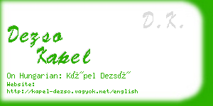 dezso kapel business card